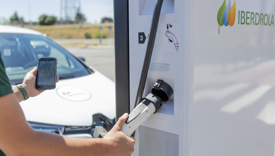 Punto de recarga de Iberdola para vehículos eléctricos.