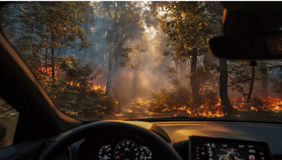 Los incendios forestales también afectan a vehículos no alcanzados directamente por el fuego