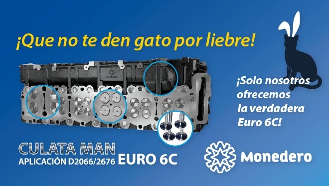 Monedero lanza la auténtica culata MAN D2066/2676 Euro 6C para que al taller 'no le den gato por liebre'