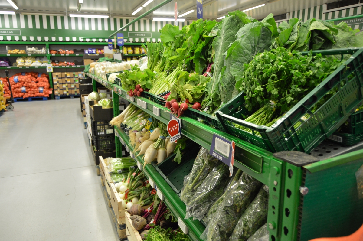 Sección de verduras de Makro.
