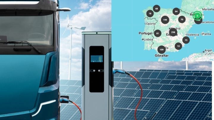 El mapa con los puntos de recarga de más de 350 kW del ministerio para la Transición Ecológica. - 