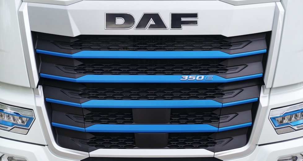 La calandra azul es común en toda la gama eléctrica de DAF.
