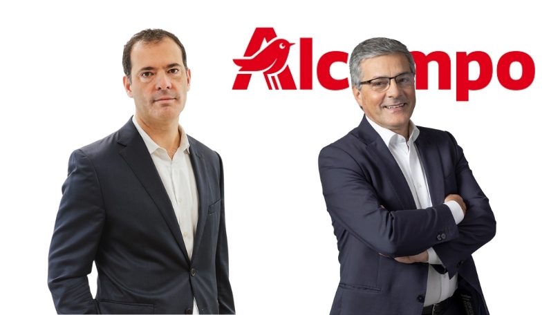 Carlos Pedreira, CEO entrante de Alcampo (izquierda), junto a Américo Ribeiro, CEO saliente (derecha). - FRS.