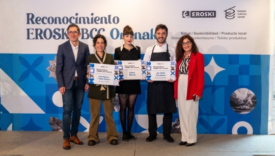 Eroski y el Basque Culinary Center premian el talento joven comprometido con el producto local y la innovación