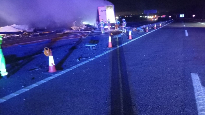 Accidente entre camiones en la AP-7. - 
