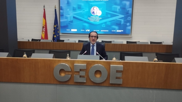 Francisco Aranda, presidente de UNO Logística, en la jornada de este jueves. - 