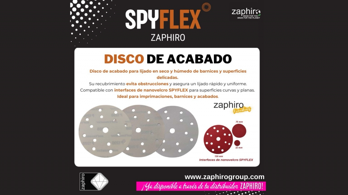 Zaphiro refuerza su línea Finishing con los nuevos discos abrasivos Spyflex