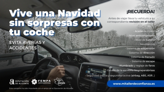 Fempa conciencia a los conductores de Alicante sobre la importancia de una revisión completa en el taller antes de Navidad