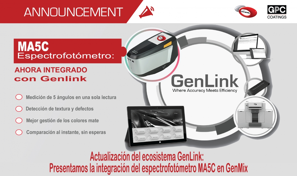 General Paint actualiza su base de color para el uso del nuevo espectrofotómetro MA5C