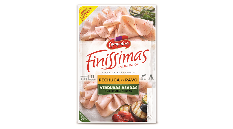 Finíssimas de pechuga de pavo con verduras asadas de Campofrío