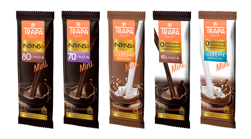 Chocolates Trapa presenta Intenso Mini y 0% Azucares Añadidos Mini