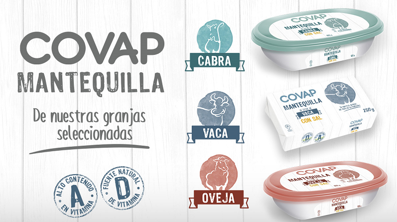 Lácteos COVAP lanza una nueva gama de mantequillas elaboradas con leche de vaca, oveja y cabra