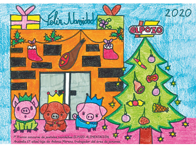 El Pozo Alimentación felicita las navidades con la mejor postal realizada por los hijos de los empleados
