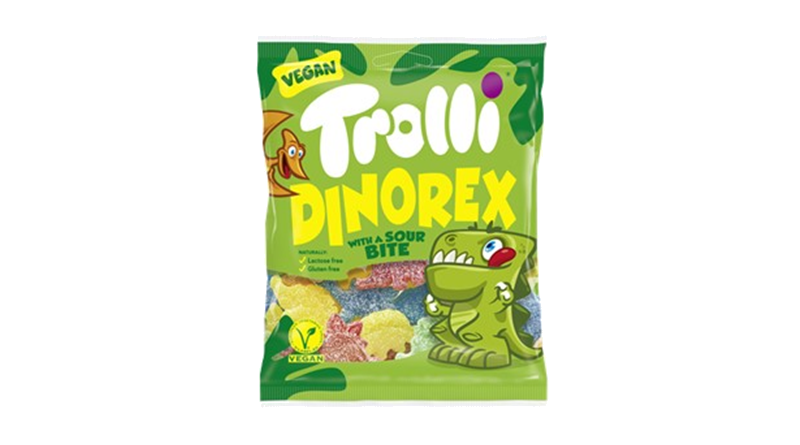 La gama vegana de Trolli aterriza en España con Dinorex