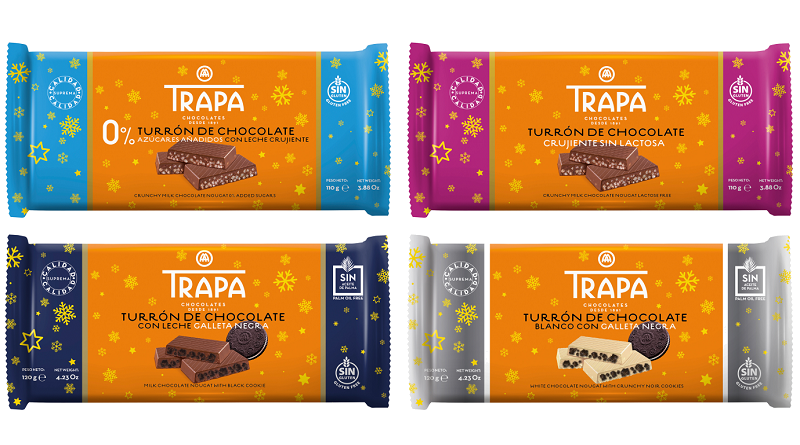 Chocolates Trapa lanza el primer turrón de chocolate con leche crujiente sin lactosa del mercado