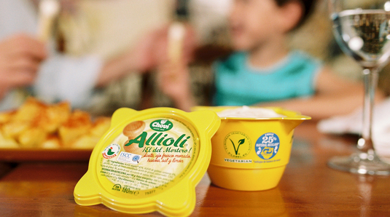 Chovi presenta el mortero de su salsa allioli 100% reciclable