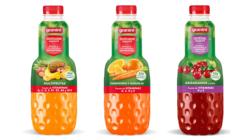 granini presenta la familia Support ahora sin azúcares añadido