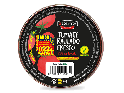 El tomate rallado fresco y natural de Bonnysa logra el titulo Sabor del Año por tercer año consecutivo