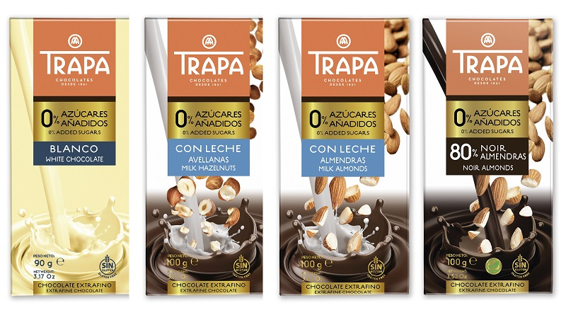 Chocolates Trapa amplía su gama de tabletas 0% azúcares con 4 nuevas referencias