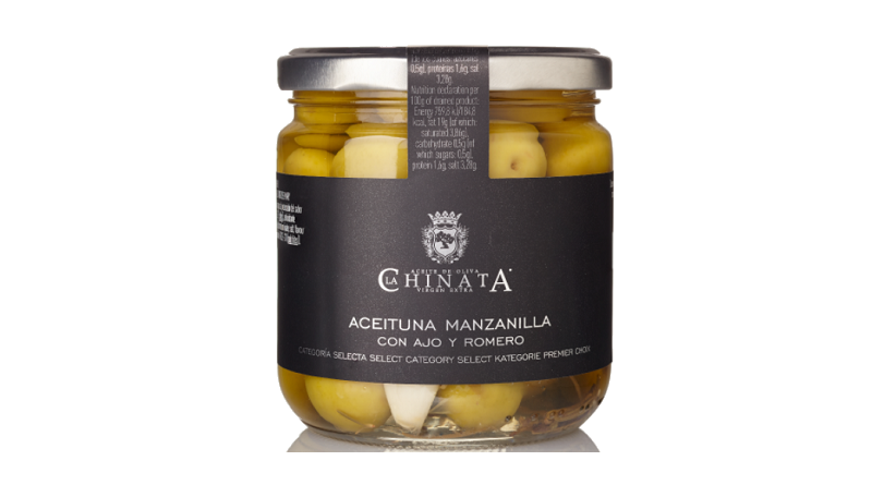 La Chinata presenta sus aceitunas de manzanilla con AOVE