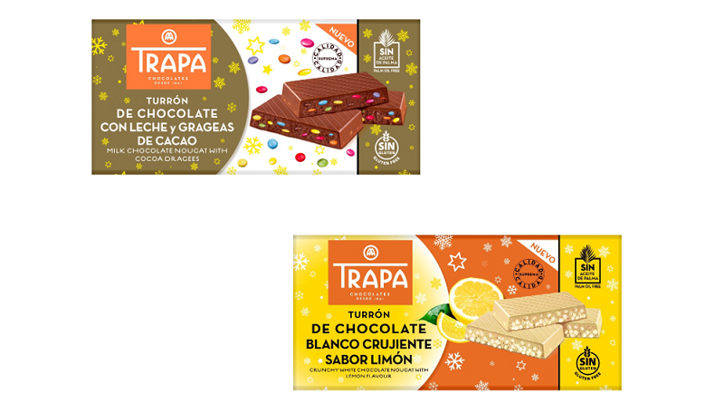Chocolates Trapa amplía su gama de turrones de chocolate