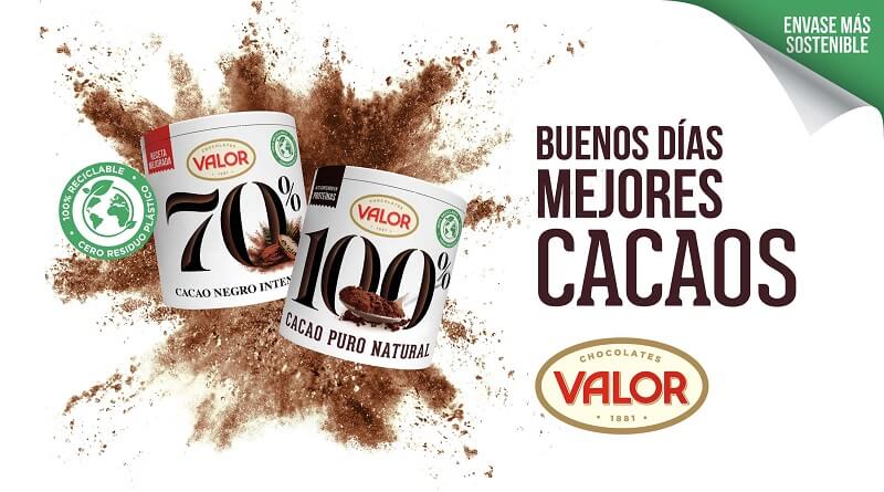 Valor apuesta por la sostenibilidad con el nuevo envase de su gama de Cacaos Solubles