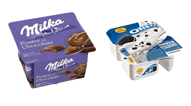 Reina Yogur con Oreo y Postre de Chocolate Milka