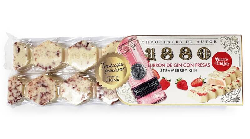 Puerto de Indias y 1880 se unen de nuevo para lanzar el turrón de gin con  fresa