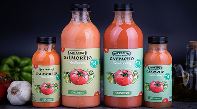 Artesur y Carlos Ríos lanzan el primer gazpacho y el primer salmorejo Realfooding