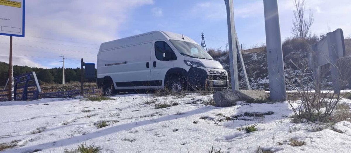 Mucha nieve y bajas temperaturas se ha encontrado la E-Ducato en esta prueba invernal.