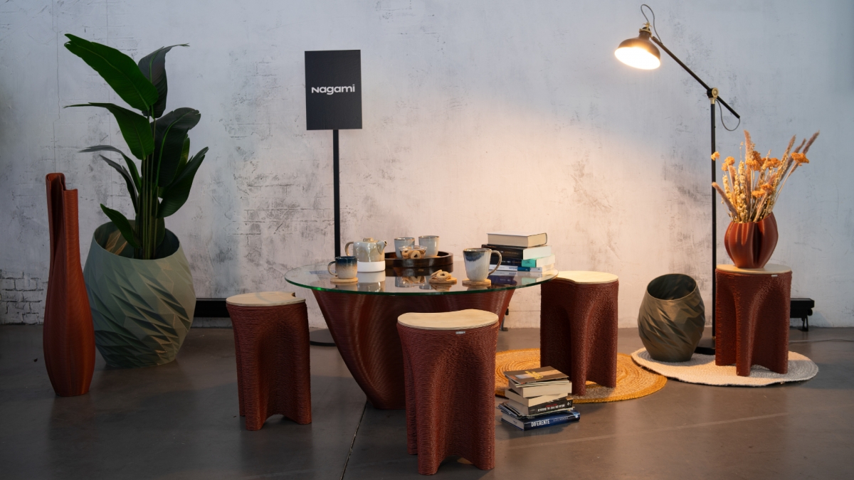 Mobiliario fabricado con materiales reciclados.