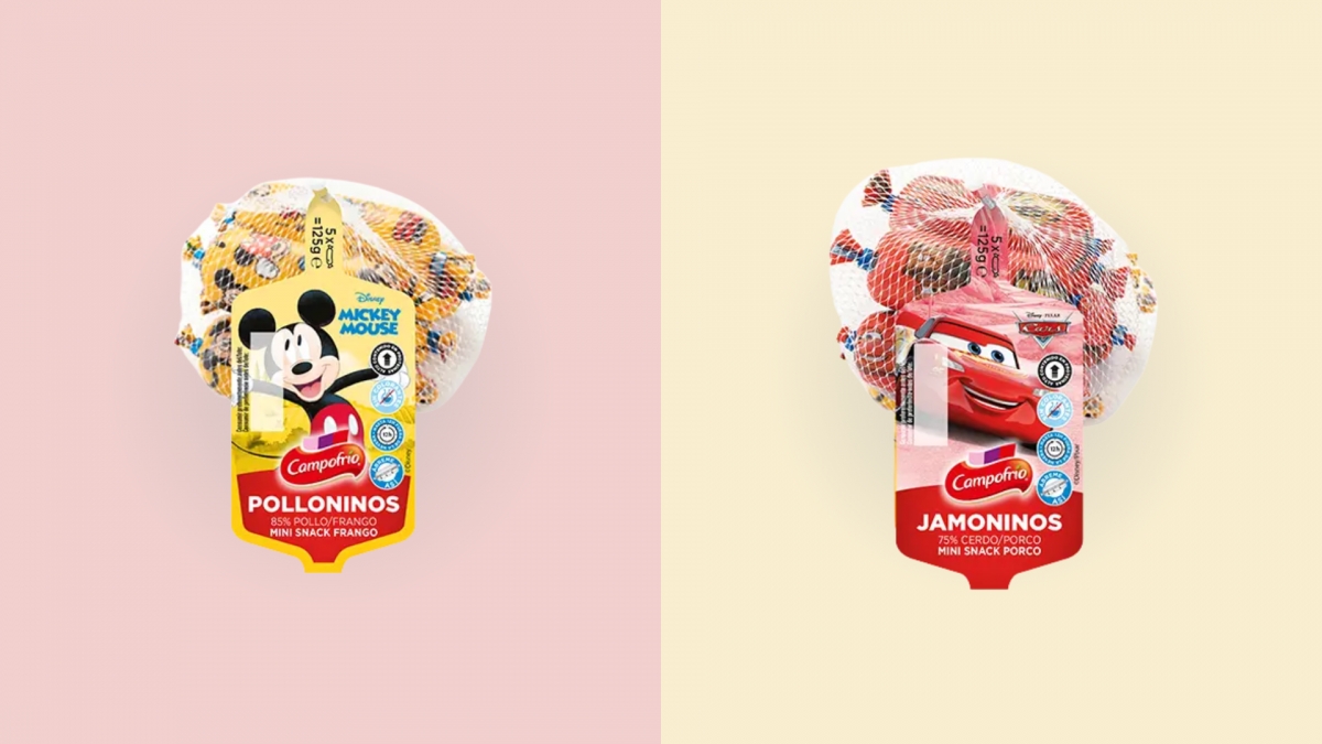 Campofrío relanza sus Snacks Cocidos Disney con nuevo packaging de Polloninos y Jamoninos