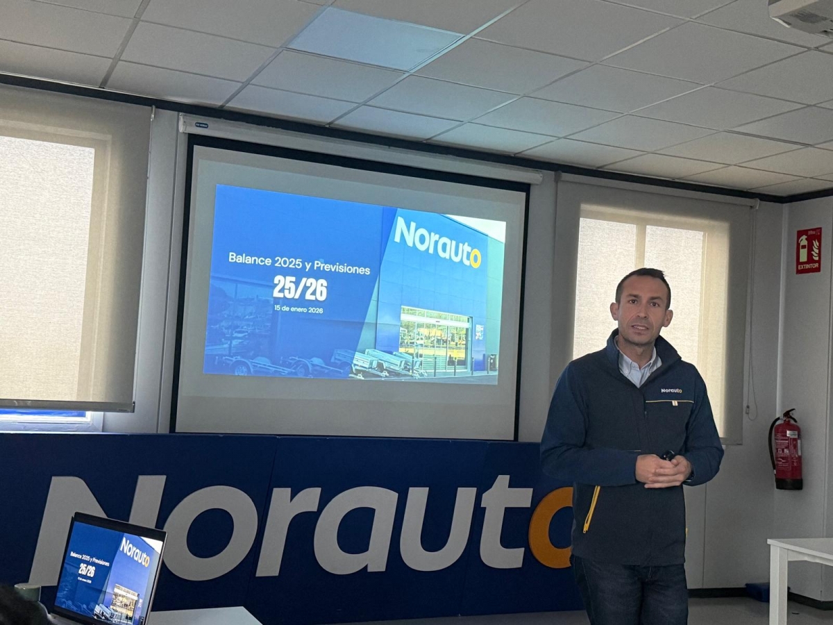 El director general de Norauto, en otro momento de su encuentro con la prensa del sector en el autocentro madrileño.