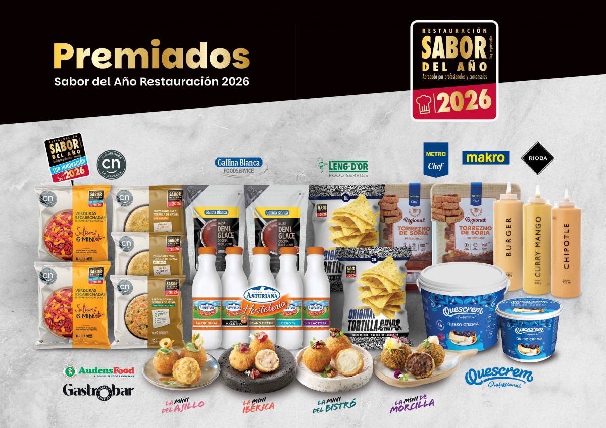 Productos premiados sabor del año restauración 2026.