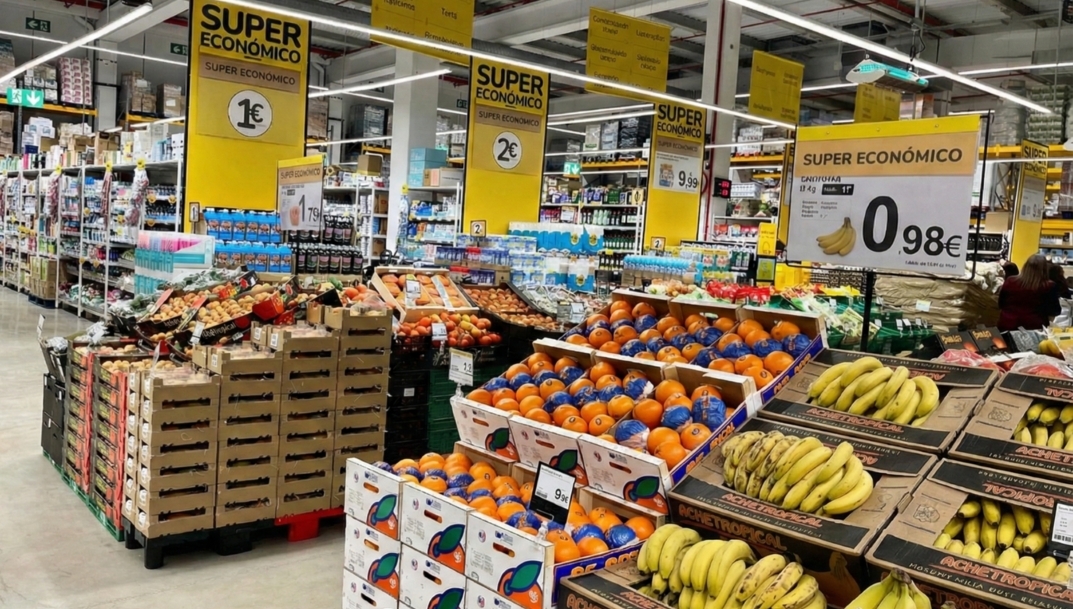 Sección de frutas y verduras en el nuevo Supeco Aviación.
