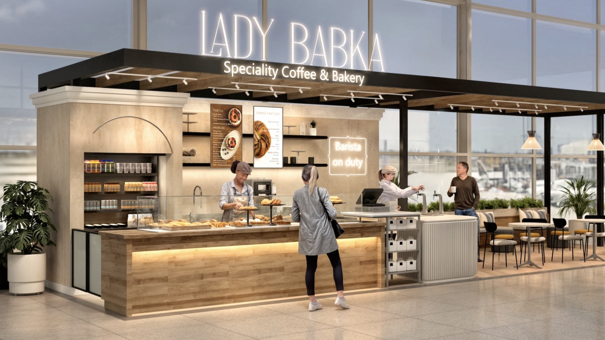 Cafetería de Lady Babka en el aeropuerto de El Prat de Barcelona.