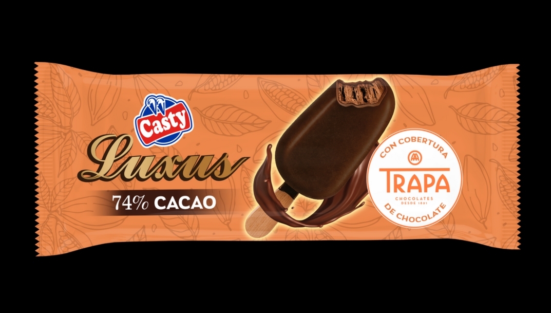 Trapa celebra sus 135 años y lanza Luxus 74% Cacao junto a Helados Casty