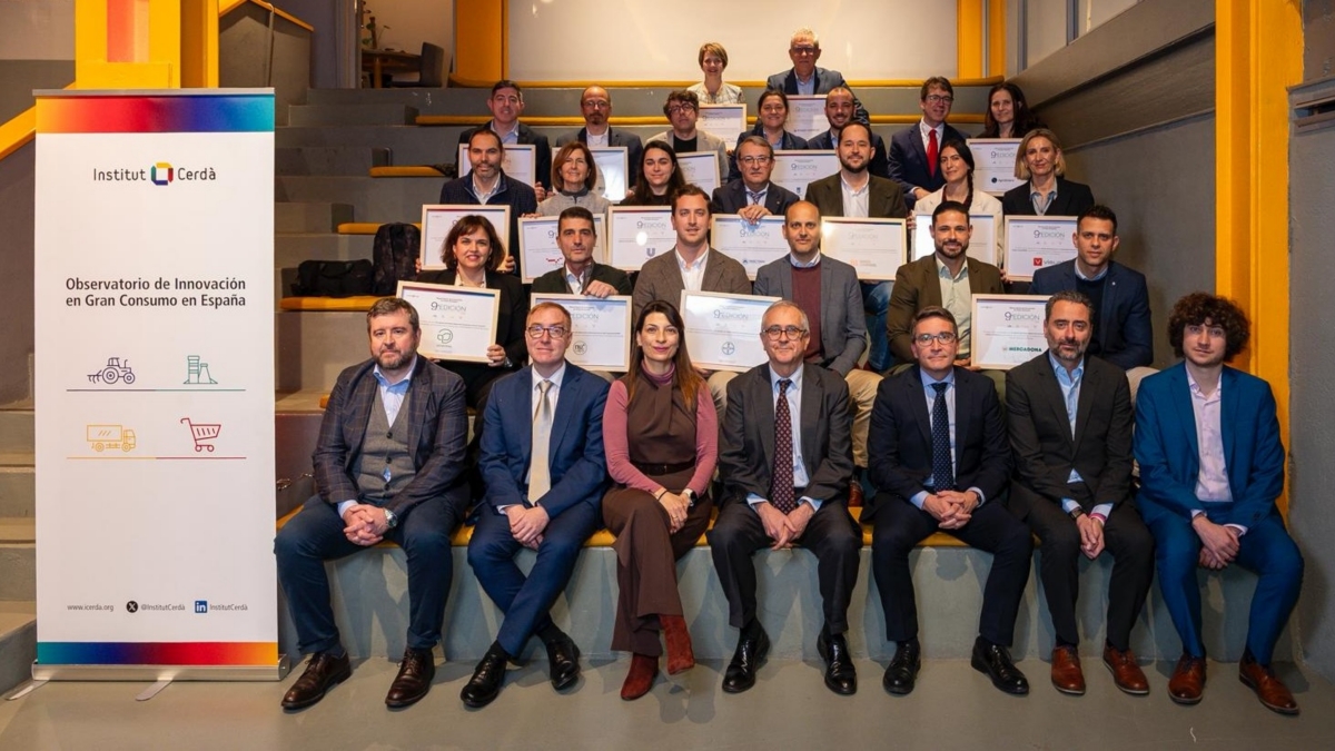  Foto de las empresas que han obtenido el reconocimiento por sus innovaciones en la 9ª edición del Observatorio de Innovación en Gran Consumo promovido por el Institut Cerdà.