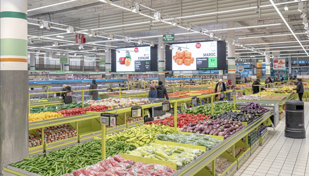 Interior de un Marché Frais, inspiración para la transformación de los hipermercados Carrefour como especialistas de frescos.