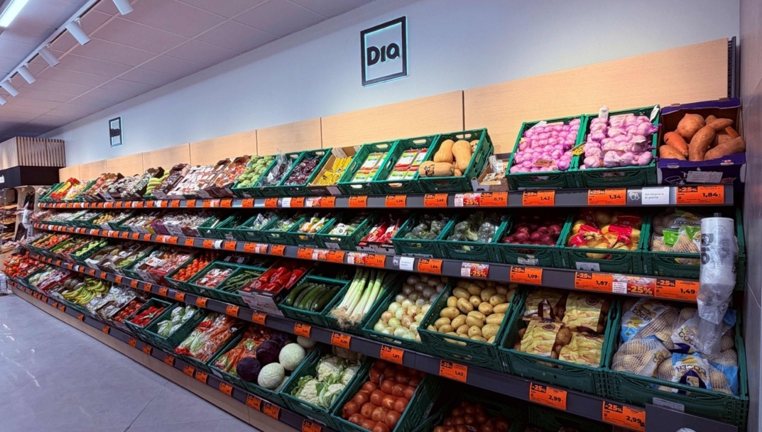 Sección de frutas y verduras del nuevo Dia de Fuenlabrada.