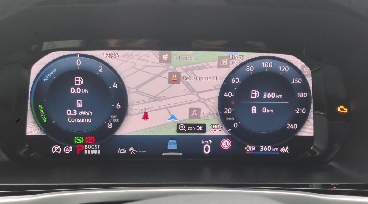 El cuadro de instrumentos configurable admite también la visualización del mapa.