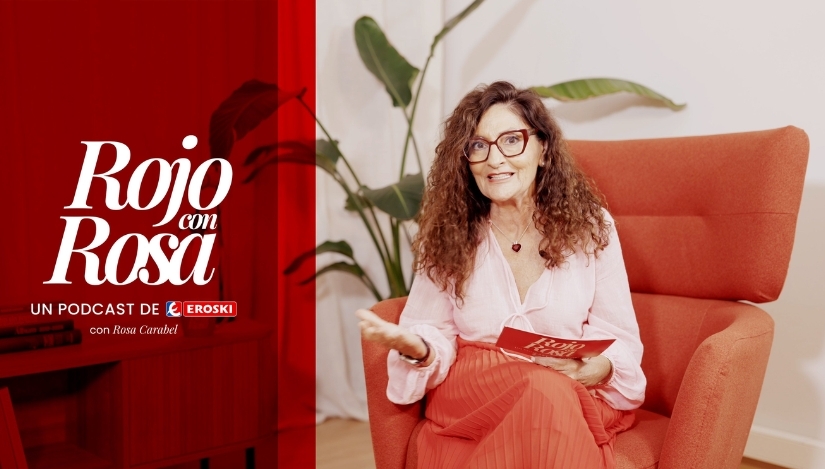 Rosa Carabel (Eroski) conduce 'Rojo con Rosa', un videopodcast en el que comparte experiencias con líderes empresariales