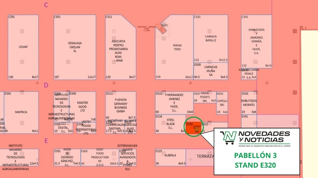 Pabellón 3. Pasillo E. Stand E320