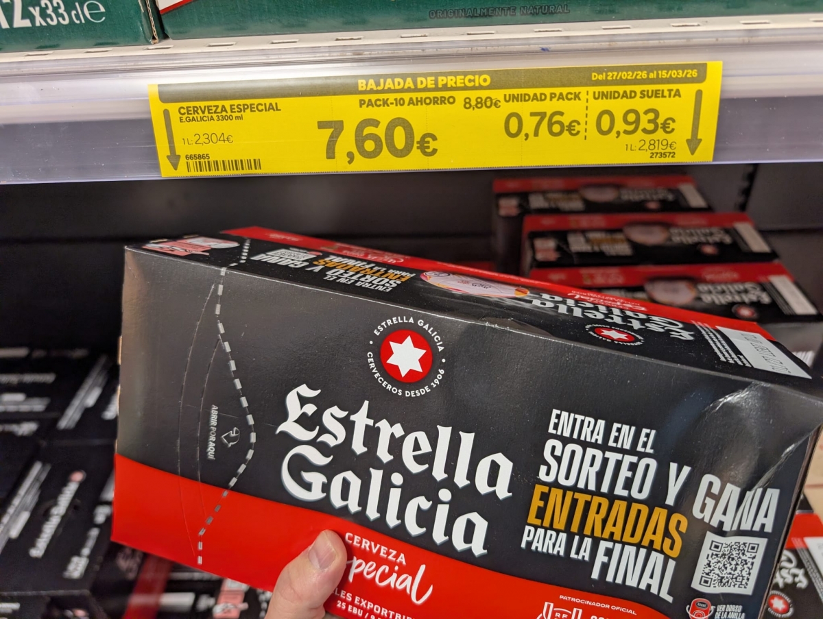 Estrella galicia, de 8,80 € a 7,60 €