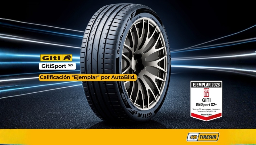 Giti presenta su nuevo neumático GitiSportS2+, que debuta en Europa con la máxima calificación 'Ejemplar' de AutoBild