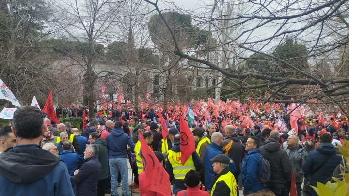 Imagen de la concentración este martes.