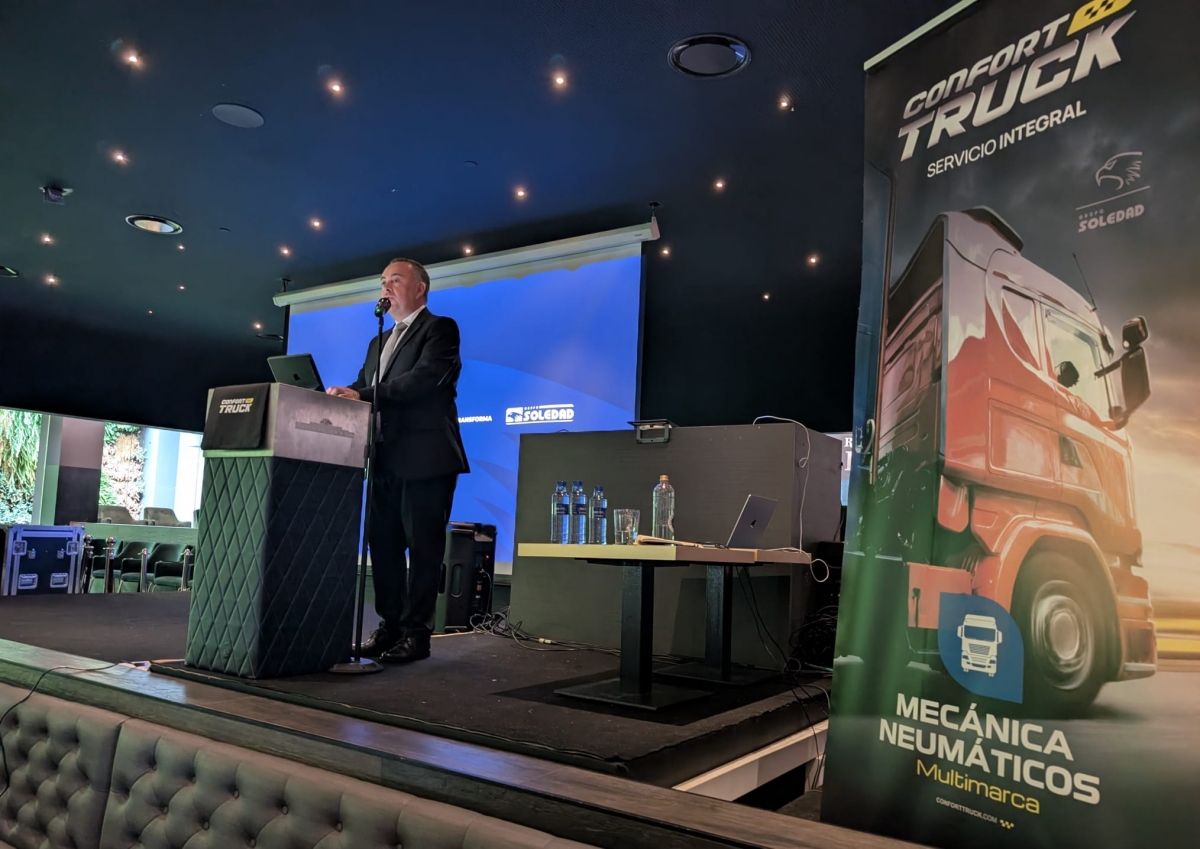 Joaquín Pérez, director general de Grupo Soledad, durante la presentación de Confort Truck.