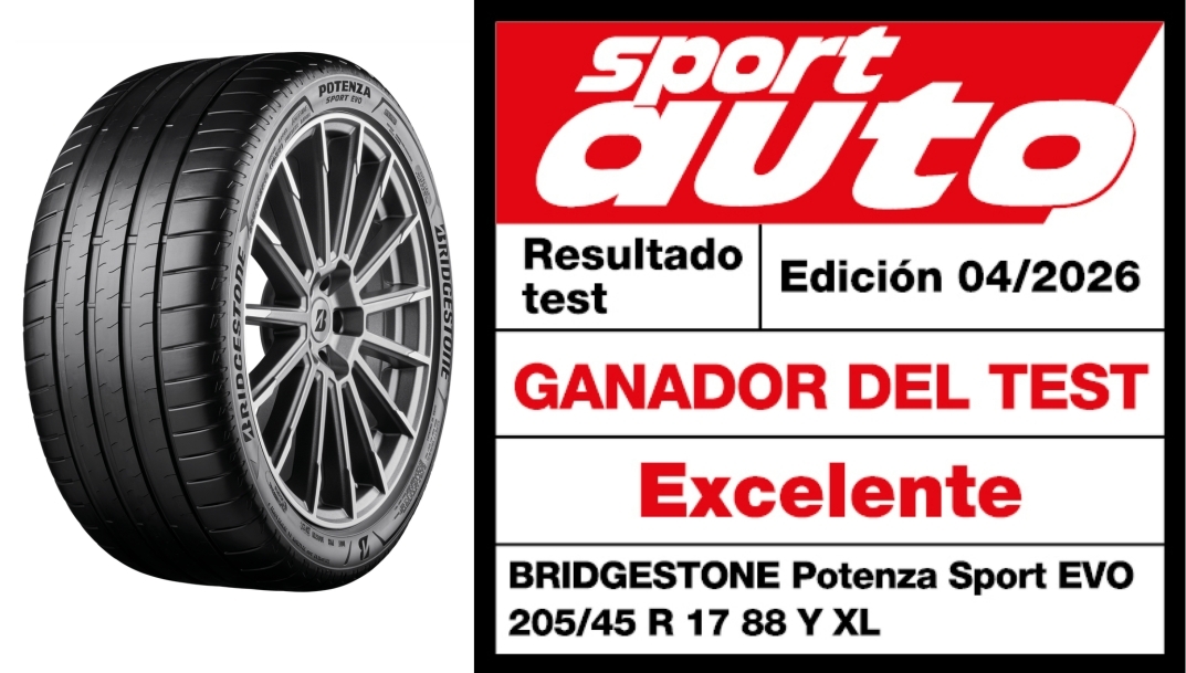 Bridgestone Potenza Sport EVO gana la prueba de neumáticos de verano 2026 de Sport Auto