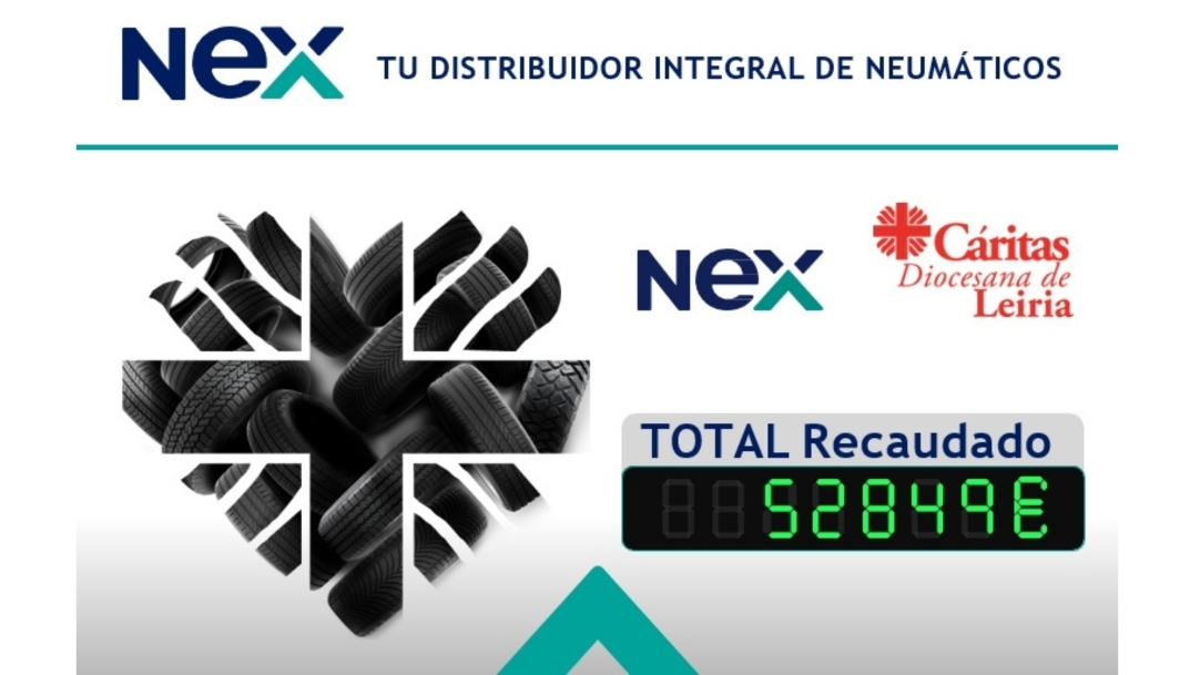 NEX Tyres dona 52.849 euros a Cáritas Leiria (Portugal), en el marco de su campaña tras el temporal Kristin