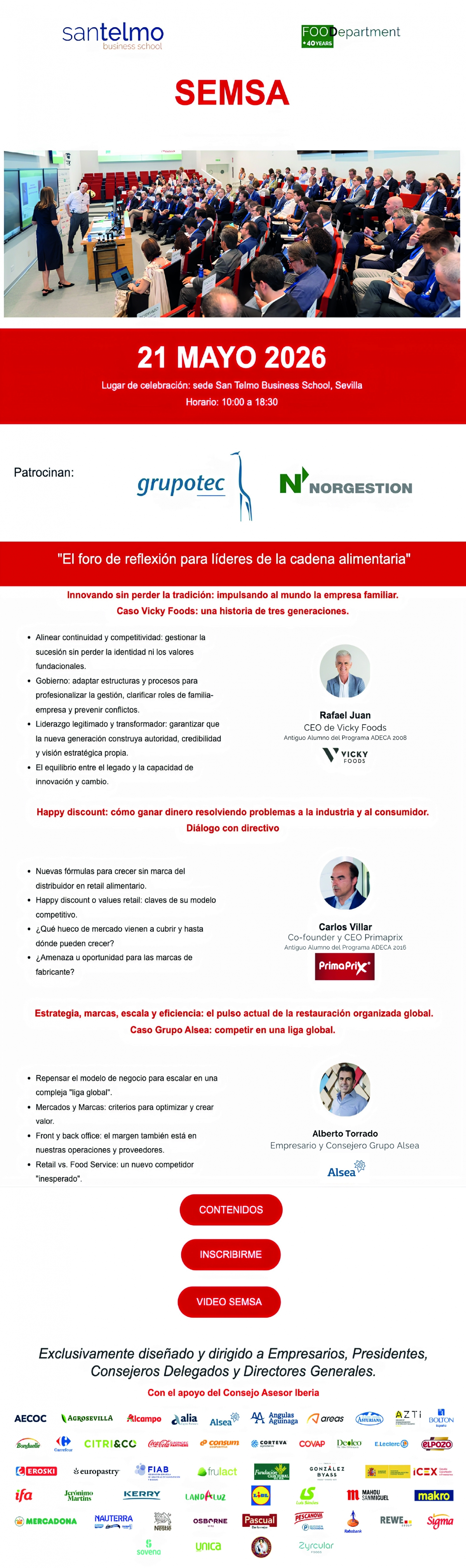 Vuelve SEMSA, el seminario especializado en empresas de la cadena alimentaria de San Telmo Business School